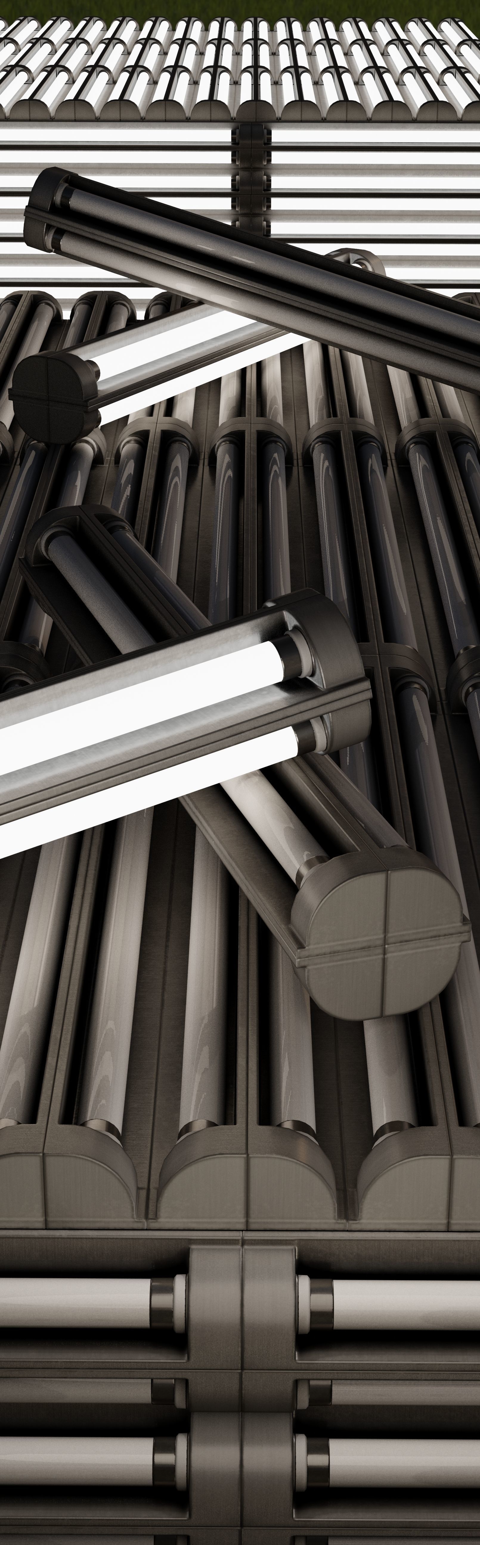 Fluorescent Neon Lamp - Wall-Lamp 3 - Low-Poly Version Low-poly 3D model_4