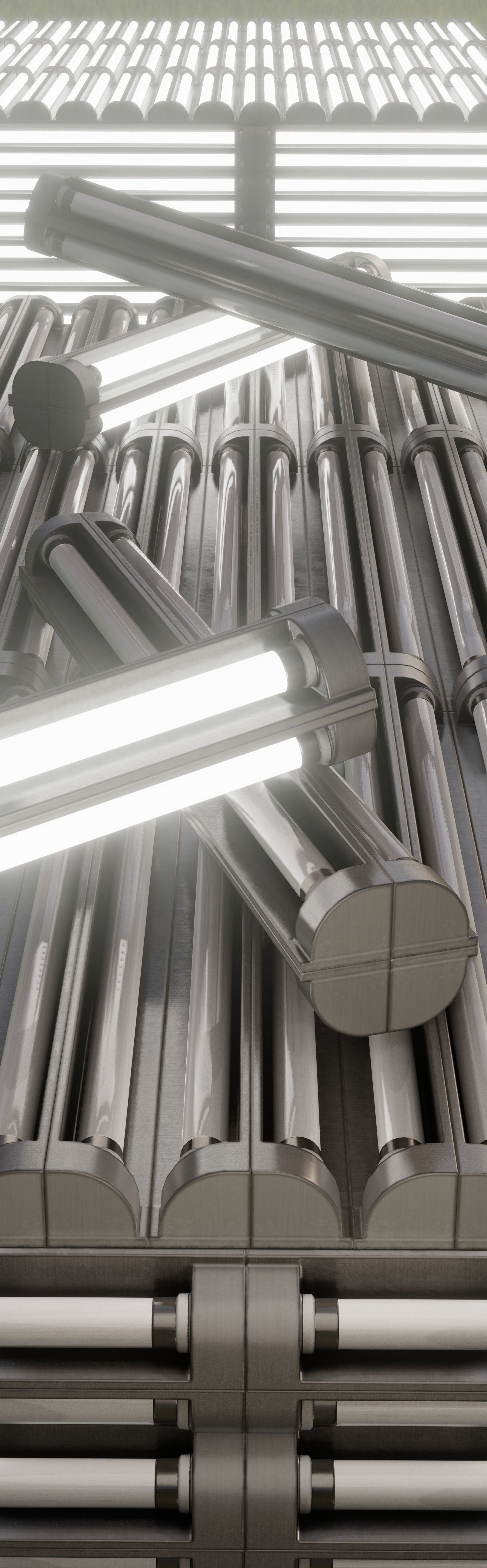 Fluorescent Neon Lamp - Wall-Lamp 3 - Low-Poly Version Low-poly 3D model_6