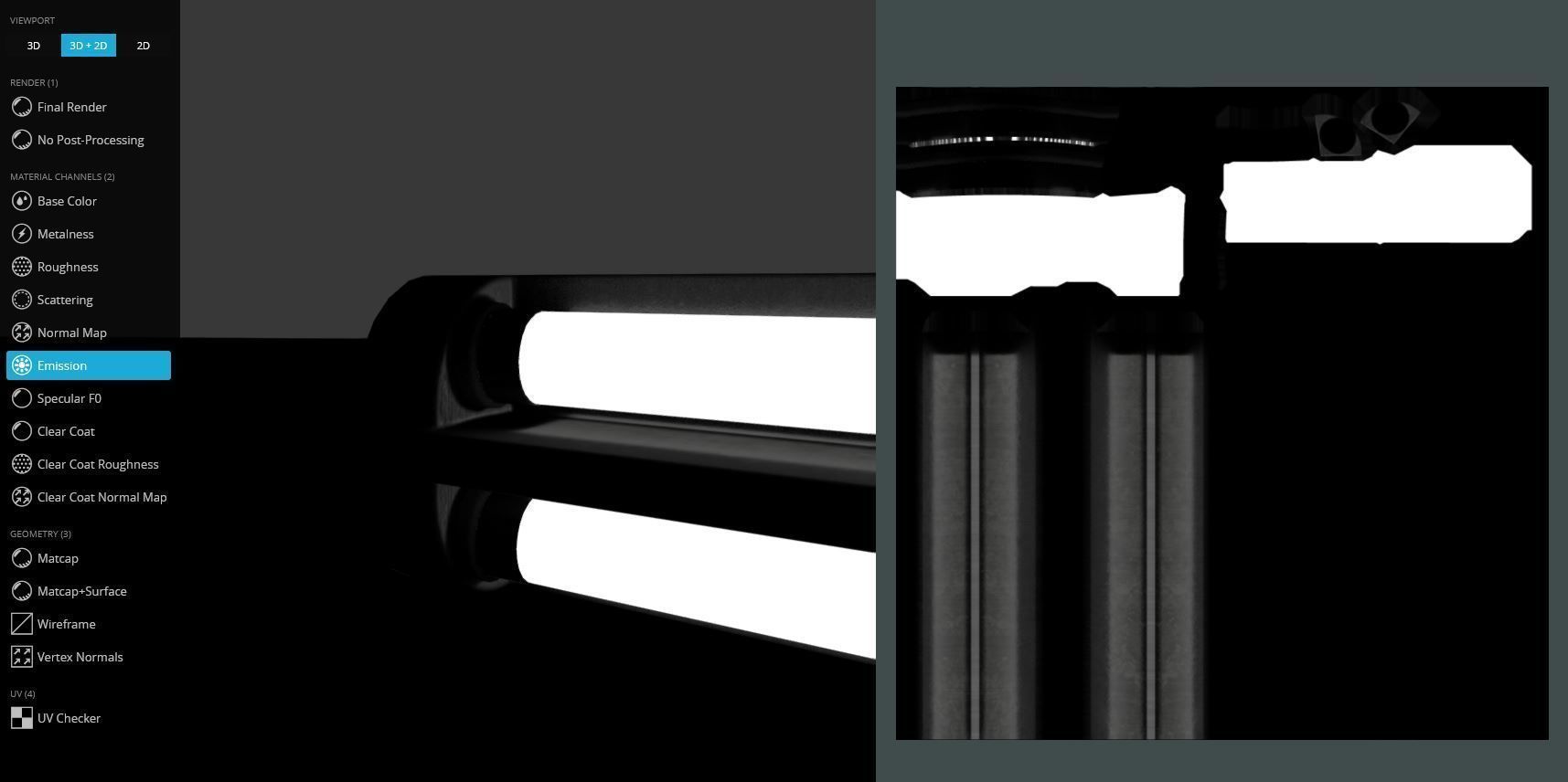 Fluorescent Neon Lamp - Wall-Lamp 3 - Low-Poly Version Low-poly 3D model_13