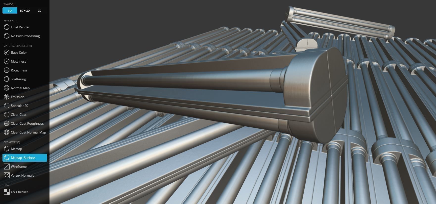 Fluorescent Neon Lamp - Wall-Lamp 3 - Low-Poly Version Low-poly 3D model_10