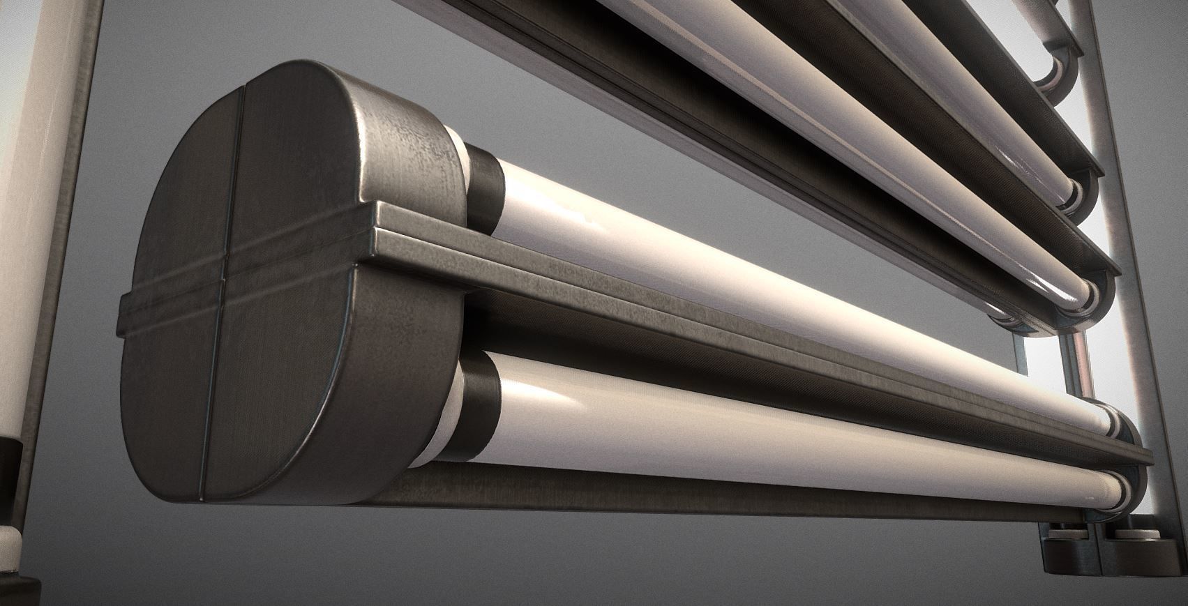 Fluorescent Neon Lamp - Wall-Lamp 3 - High-Poly Version 3D model_2