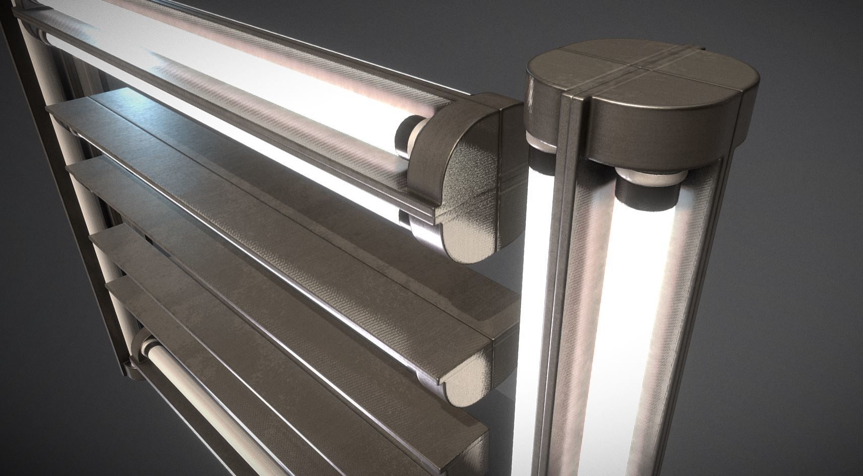 Fluorescent Neon Lamp - Wall-Lamp 3 - High-Poly Version 3D model_3