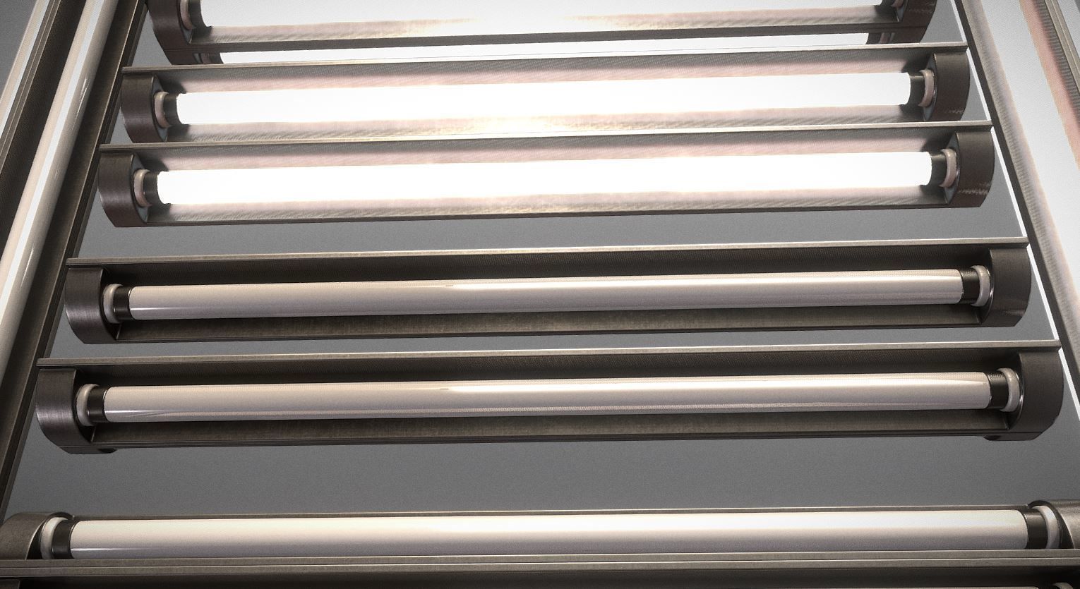 Fluorescent Neon Lamp - Wall-Lamp 3 - High-Poly Version 3D model_4