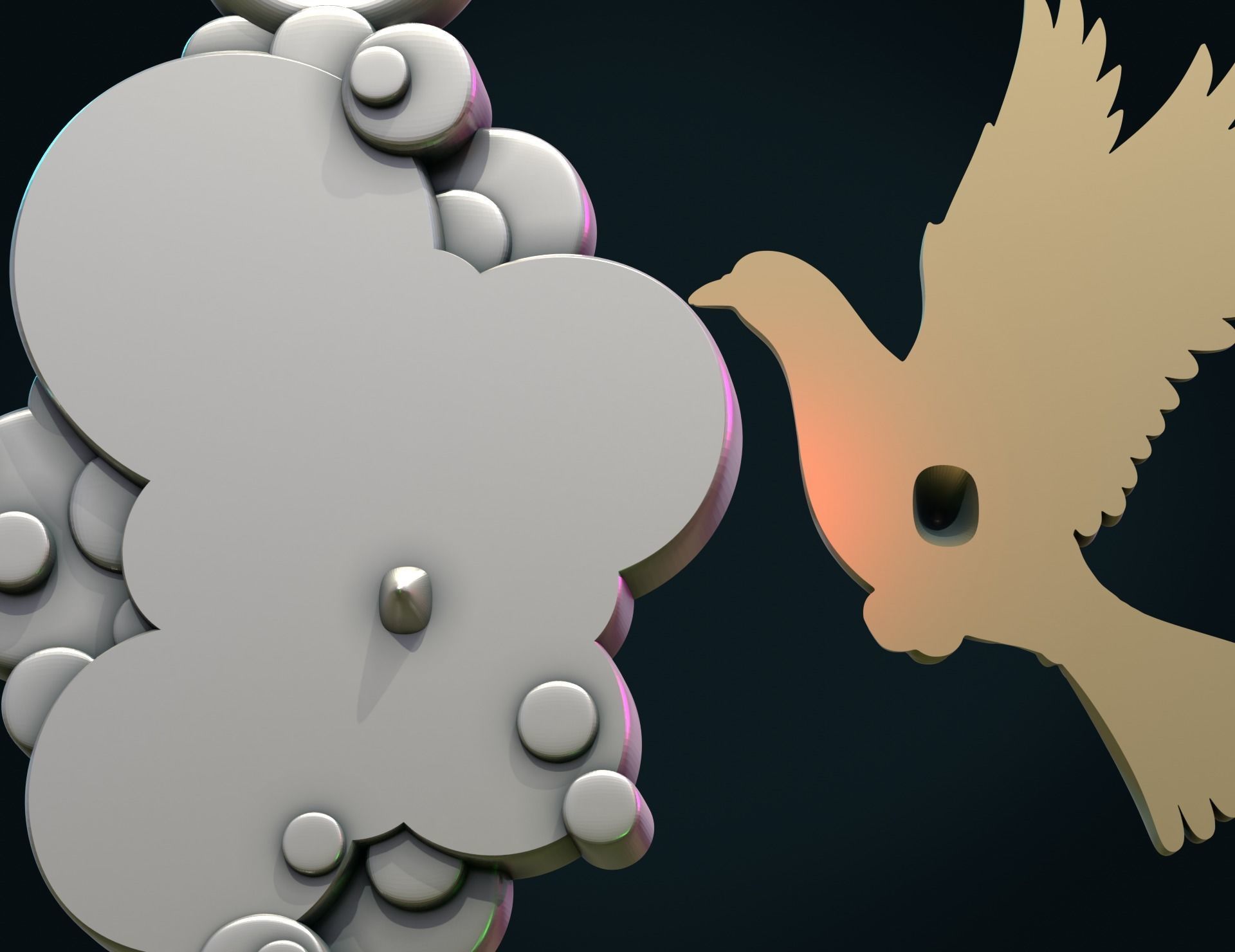 Pigeon Pendant 3D print model_10