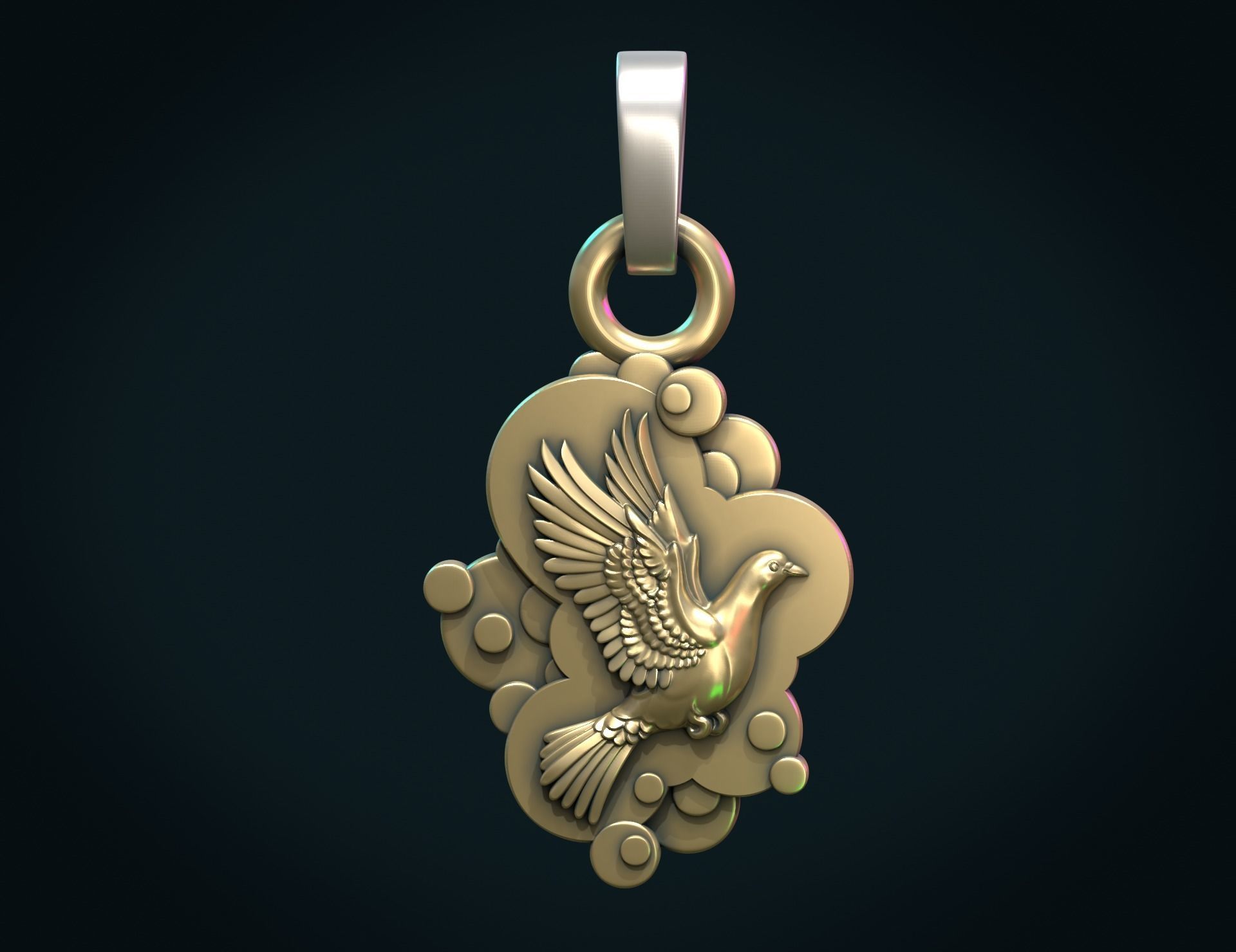 Pigeon Pendant 3D print model_8
