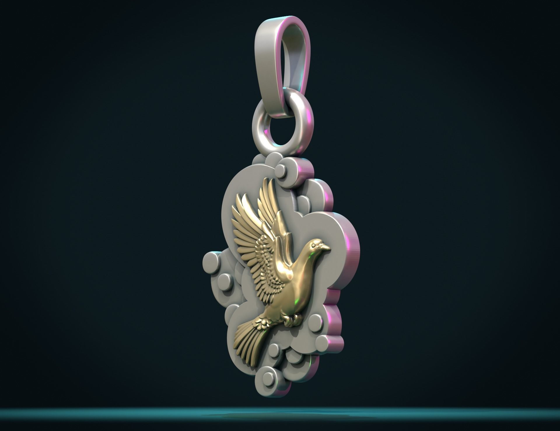 Pigeon Pendant 3D print model_2