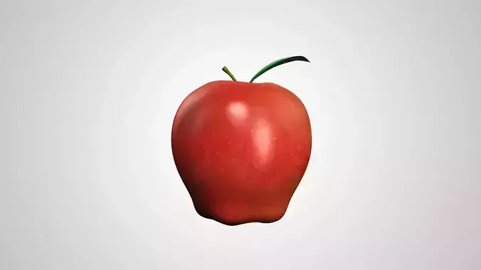 Apple 3D model with Leaf