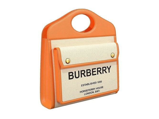 Burberry Pocket Bag Orange Low-poly 3D model