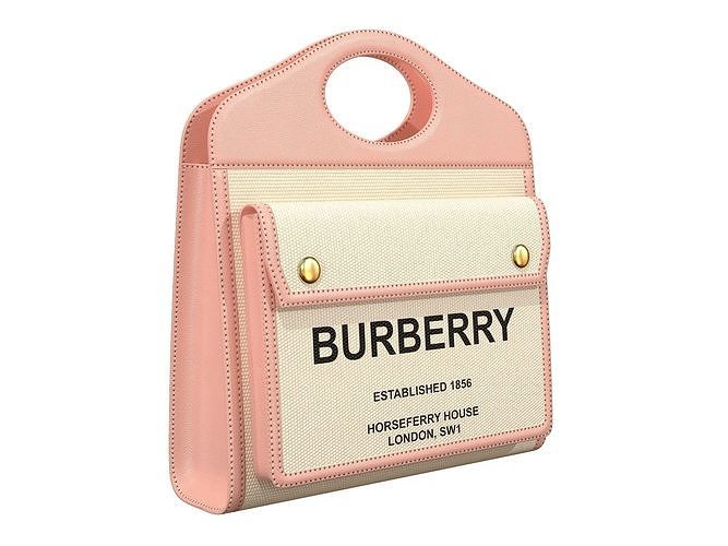 Burberry Pocket Bag Pink Low-poly 3D model