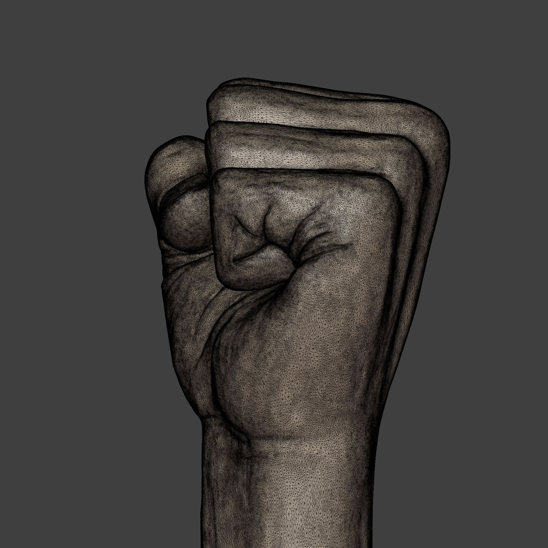 Hand - Fist Figurine - Statue --3D Print Ready 3D print model_12