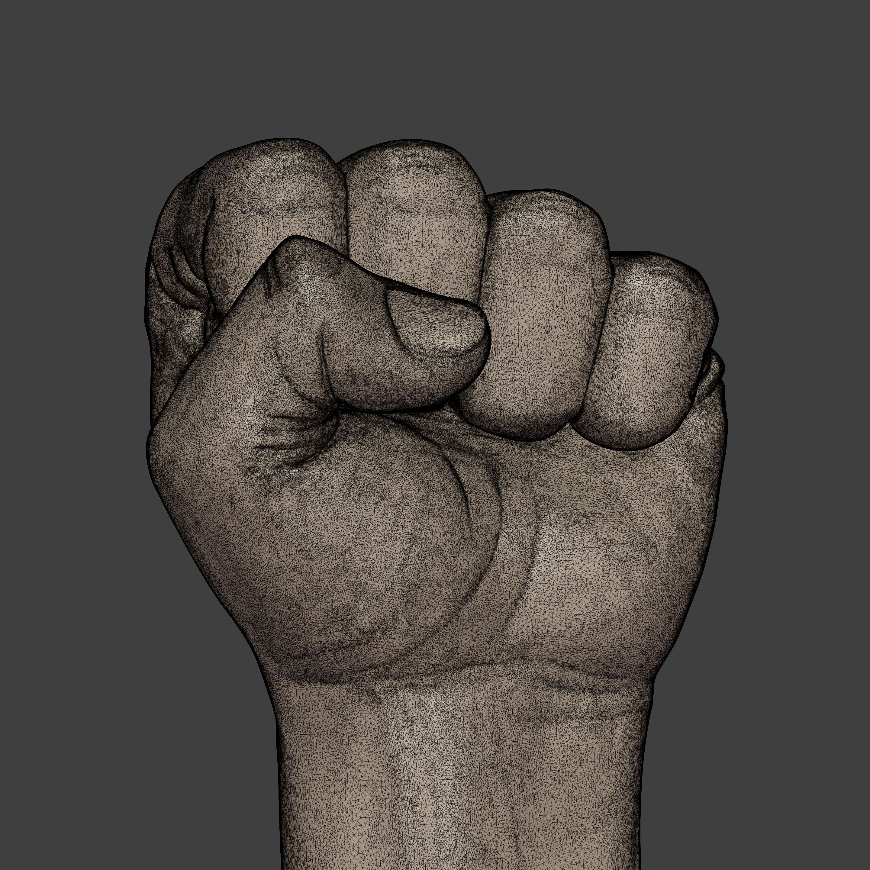 Hand - Fist Figurine - Statue --3D Print Ready 3D print model_10