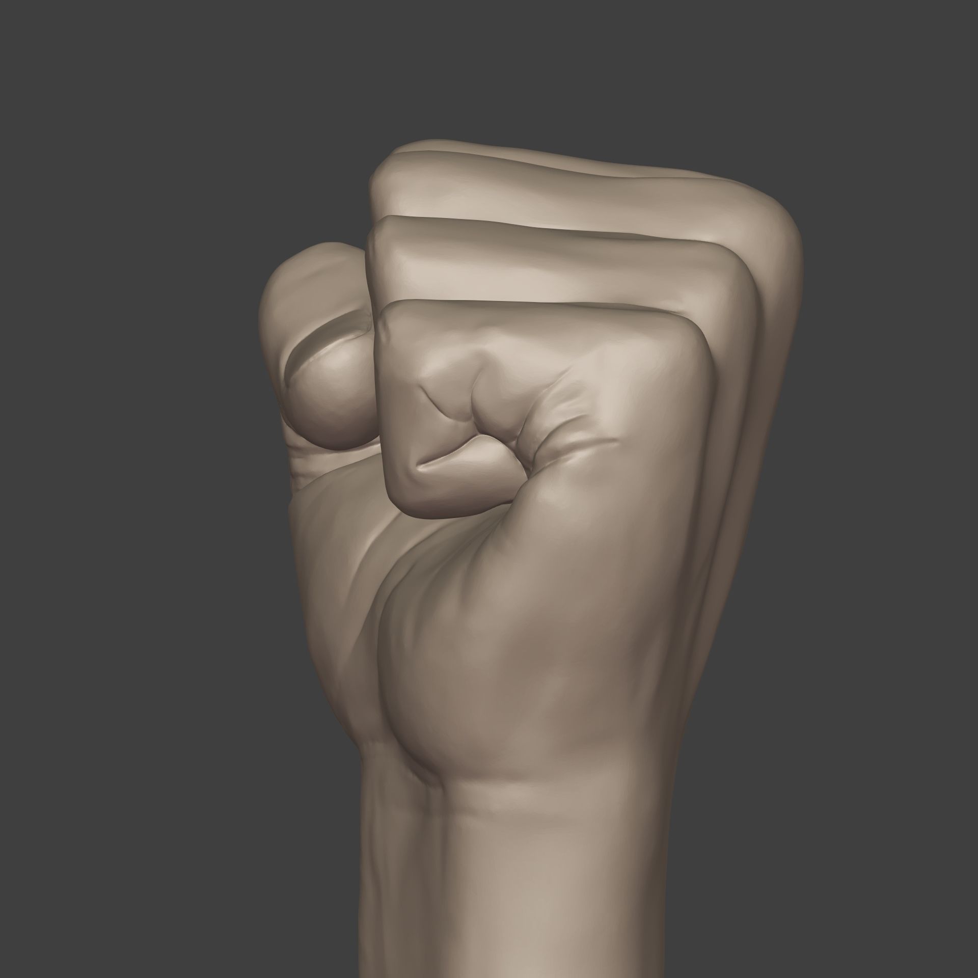 Hand - Fist Figurine - Statue --3D Print Ready 3D print model_11