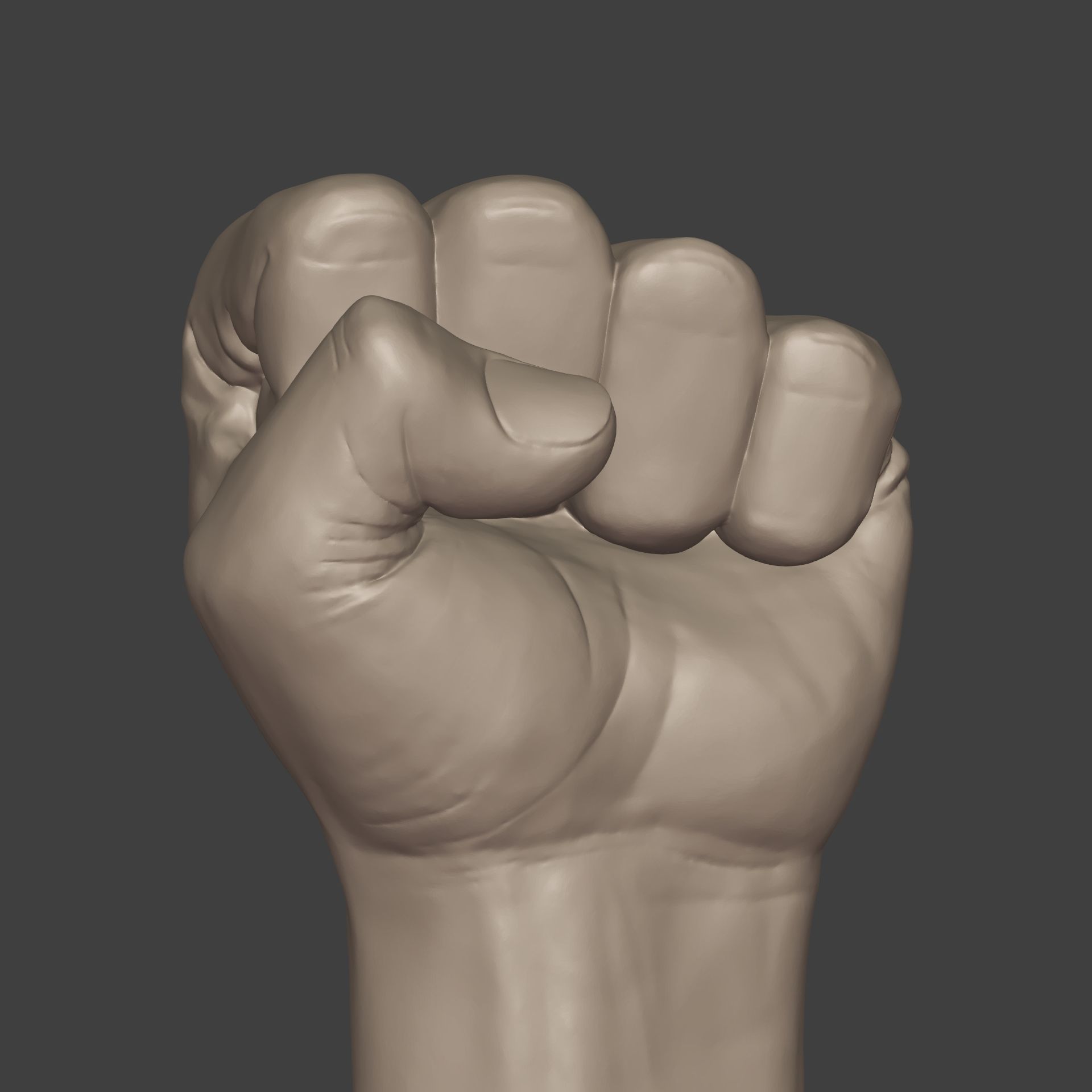 Hand - Fist Figurine - Statue --3D Print Ready 3D print model_9