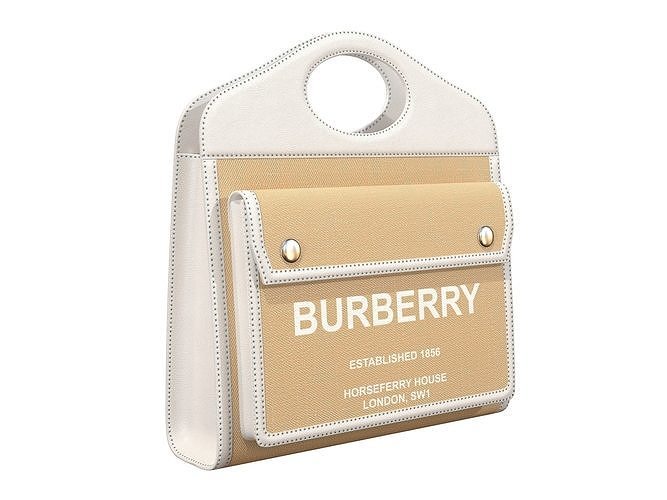 Burberry Pocket Bag White Low-poly 3D model