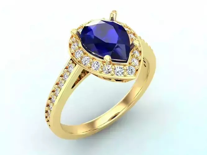 Diamond ring - Water drop ring  - Womens Rings