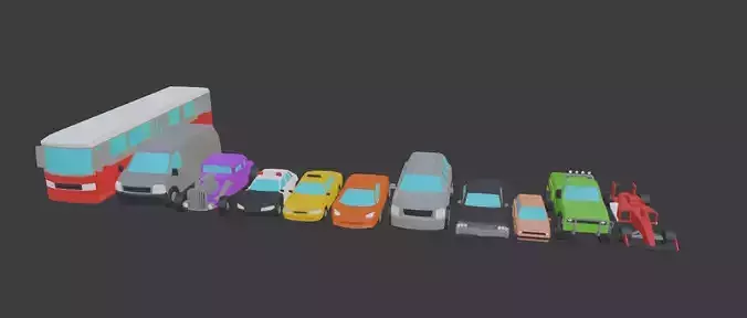 low poly car pack