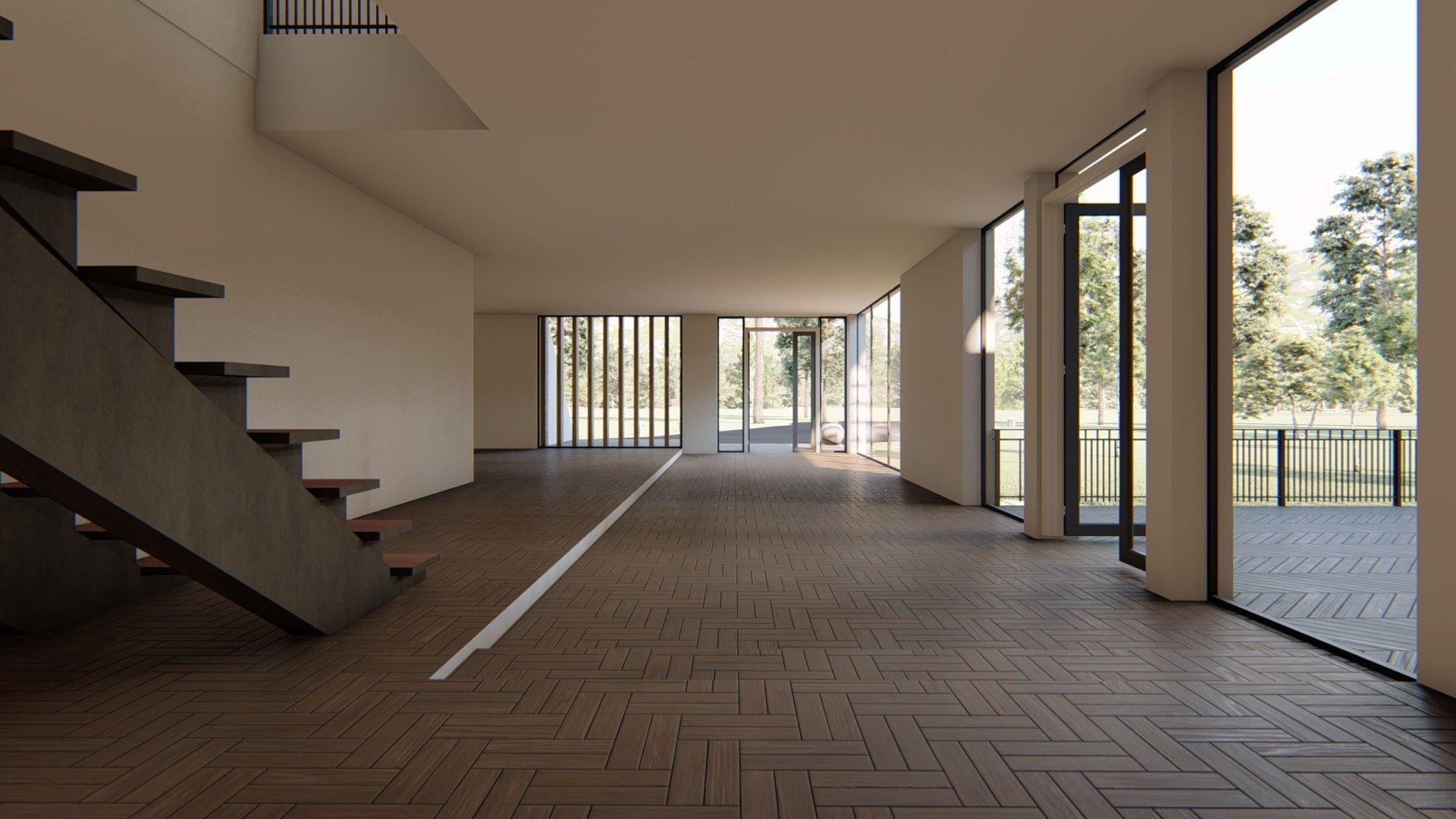 Villa house Low-poly 3D model_12