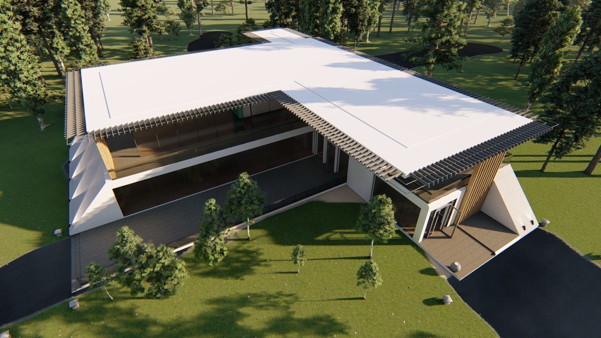 Villa house Low-poly 3D model_19