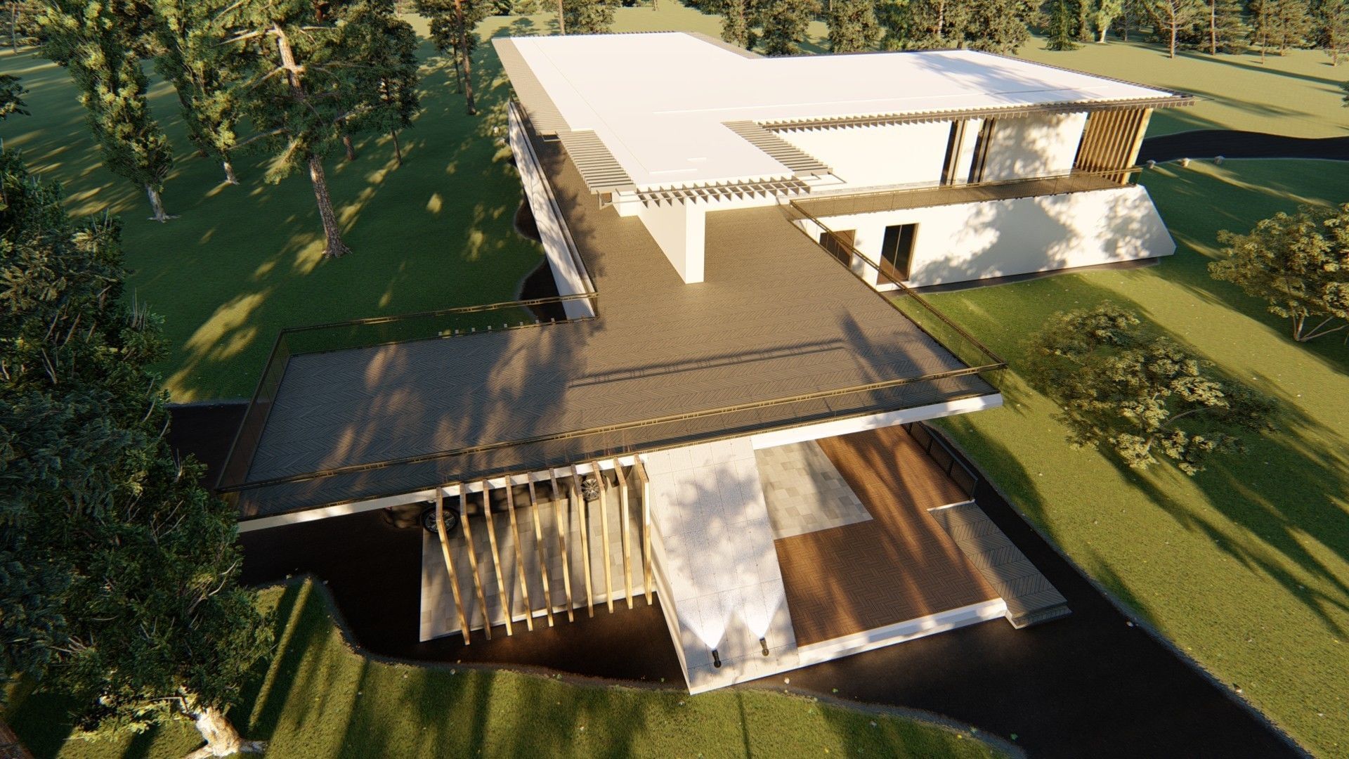 Villa house Low-poly 3D model_20