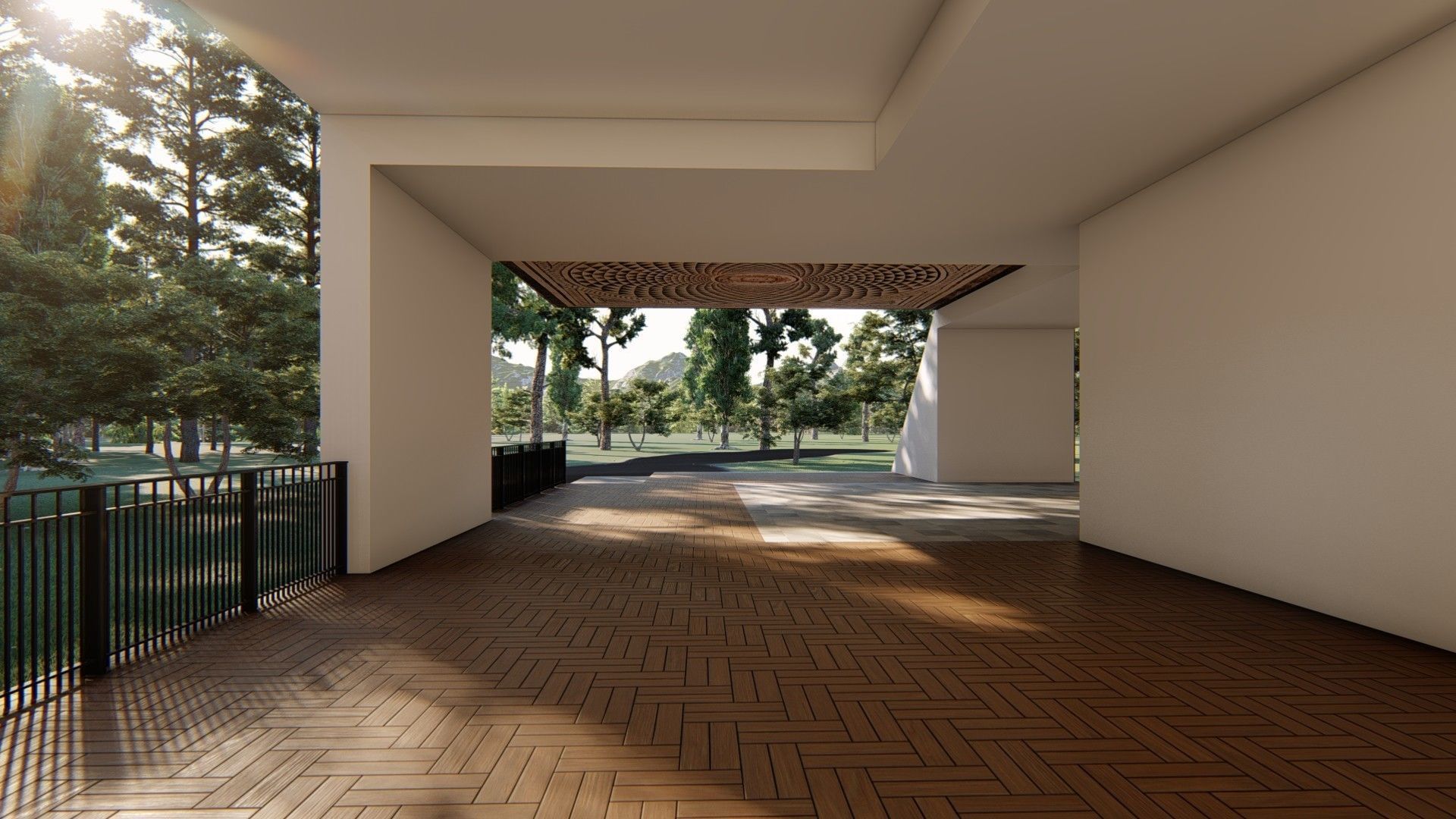 Villa house Low-poly 3D model_16