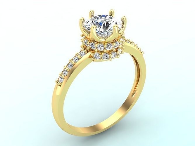 Diamond ring - Queen ring - Womens rings 3D print model