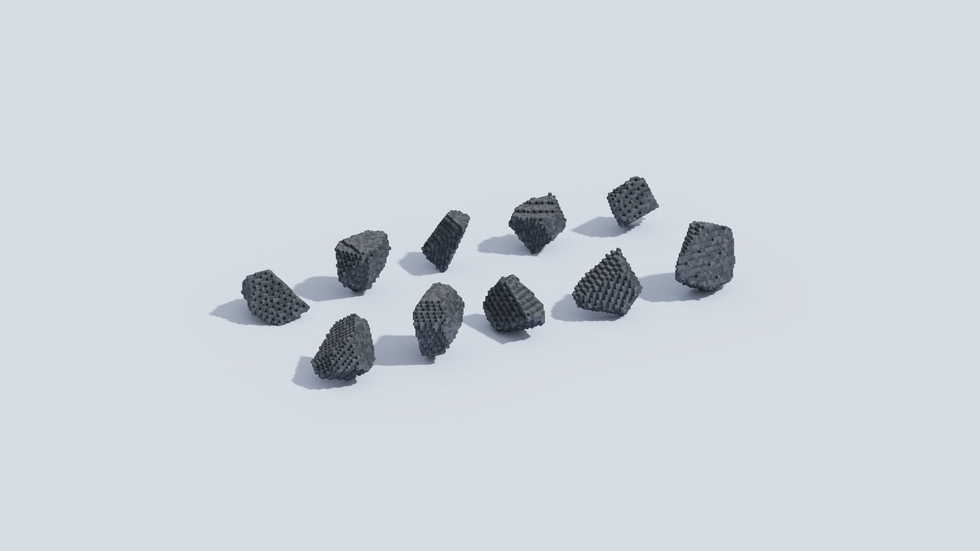 Voxel Stones T4 Low-poly 3D model_0