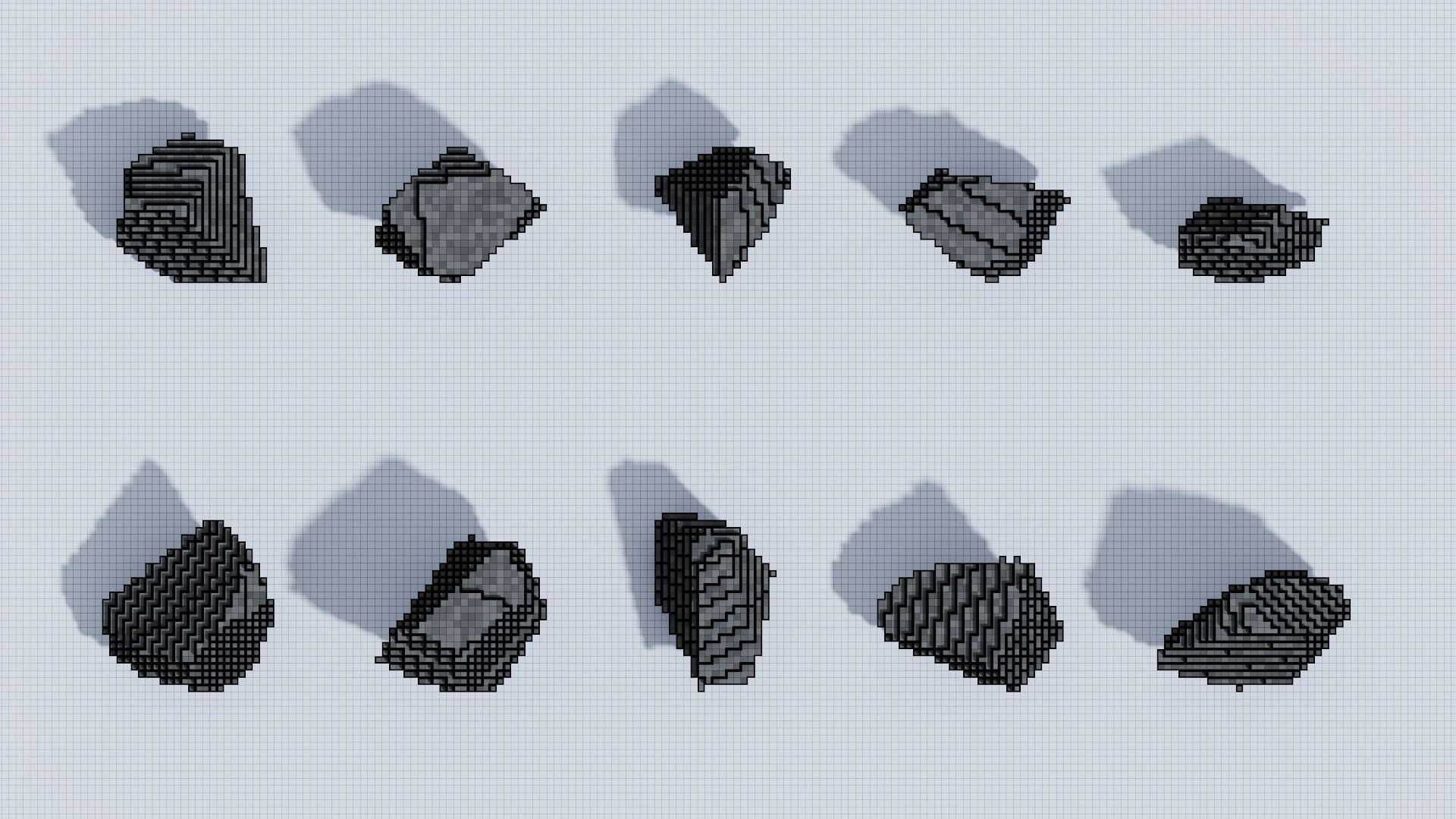 Voxel Stones T4 Low-poly 3D model_4