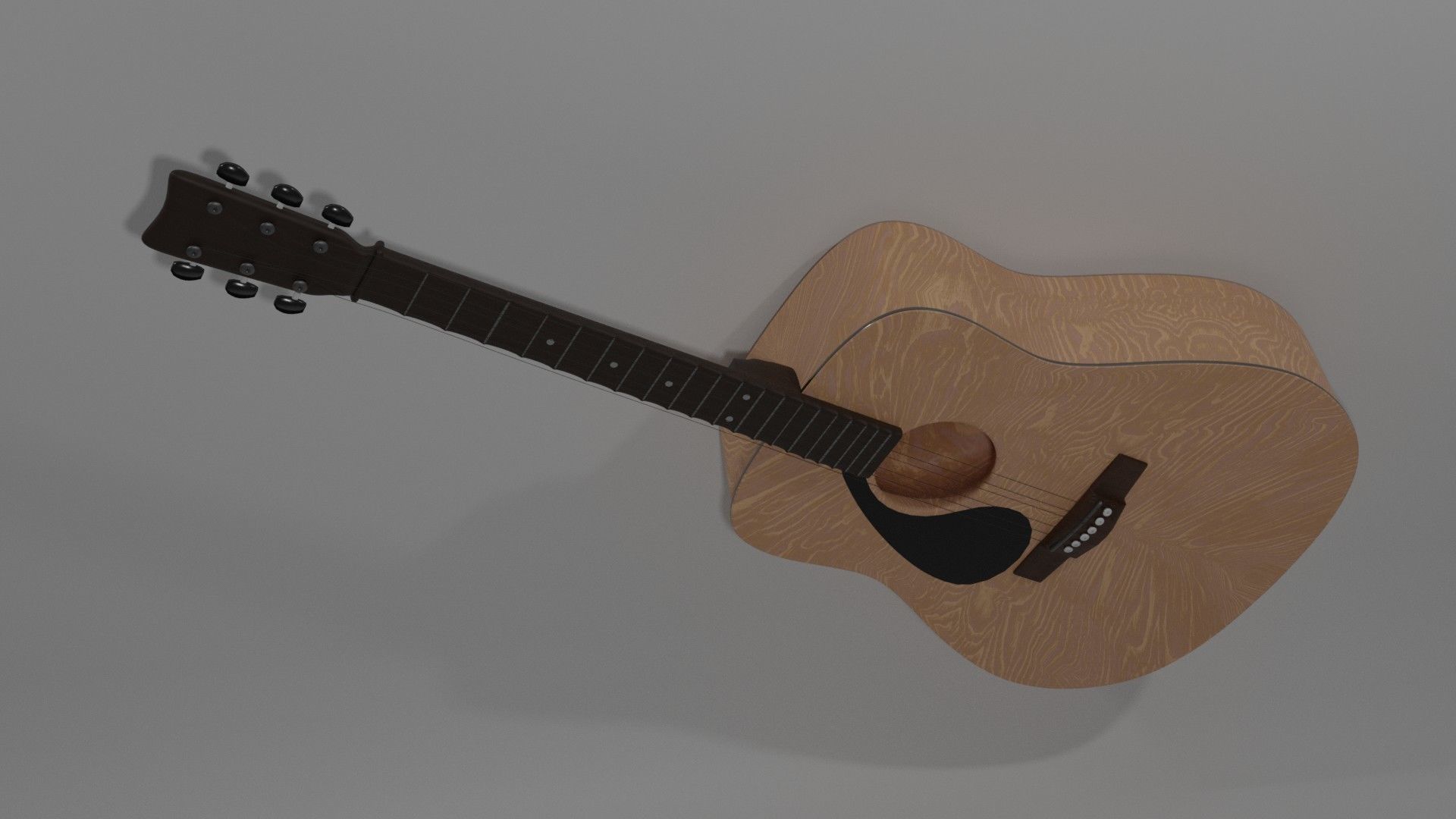 Acoustic guitar 3D model_6