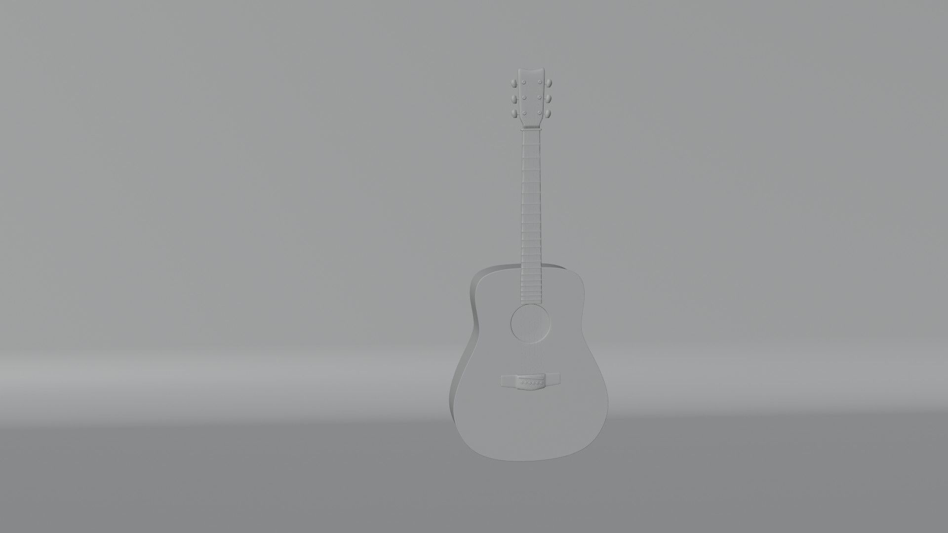 Acoustic guitar 3D model_9
