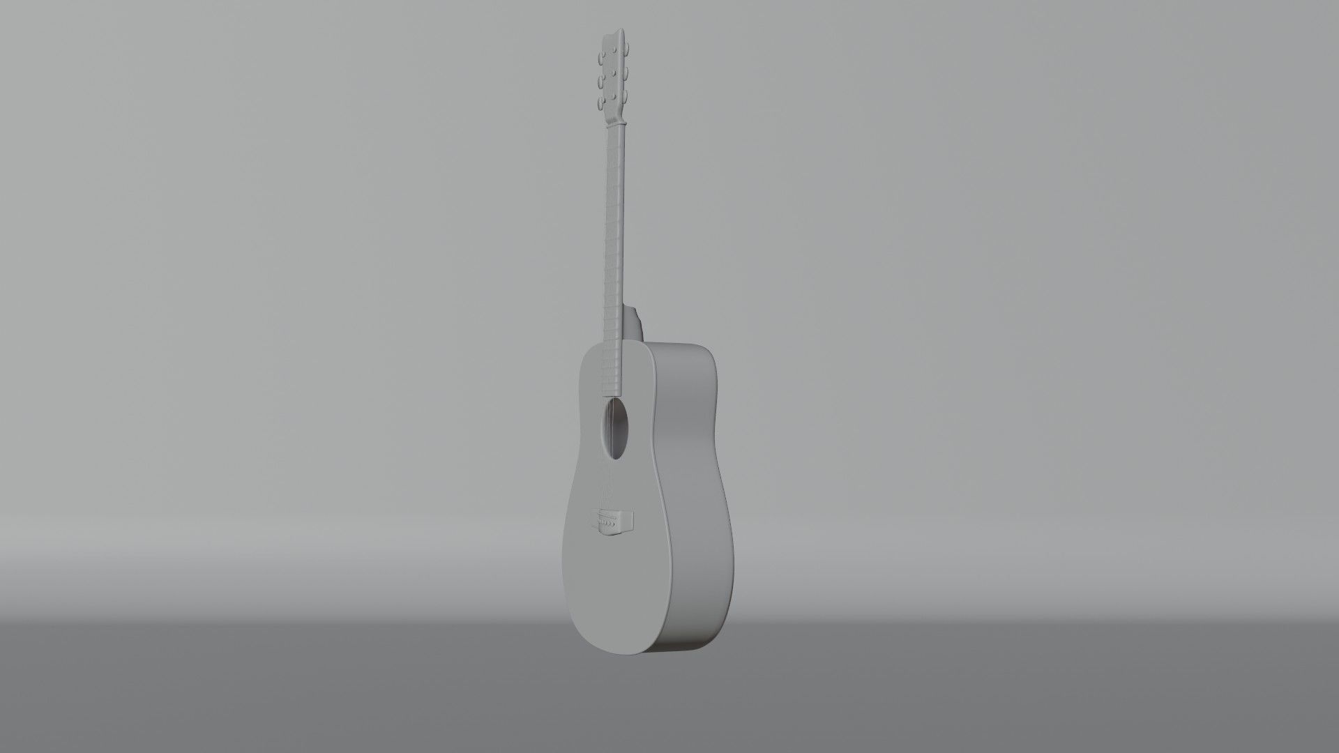 Acoustic guitar 3D model_10