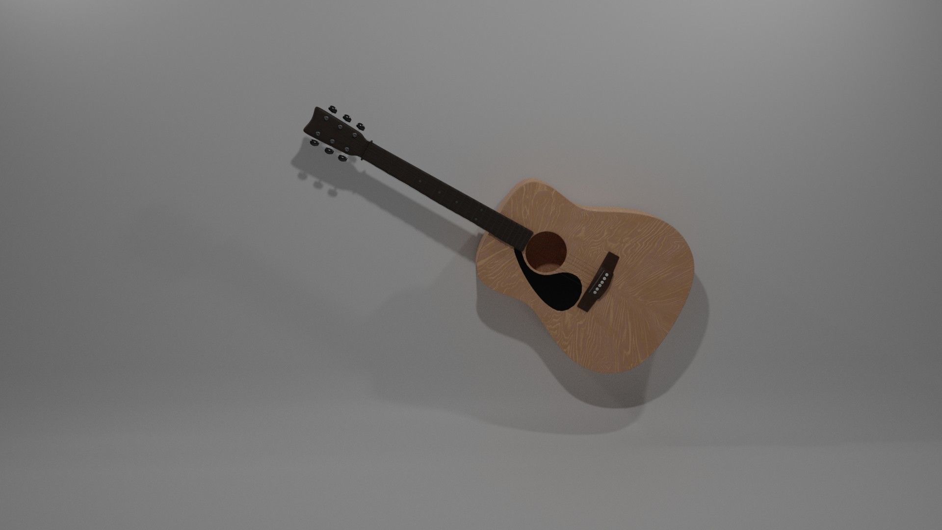 Acoustic guitar 3D model_4
