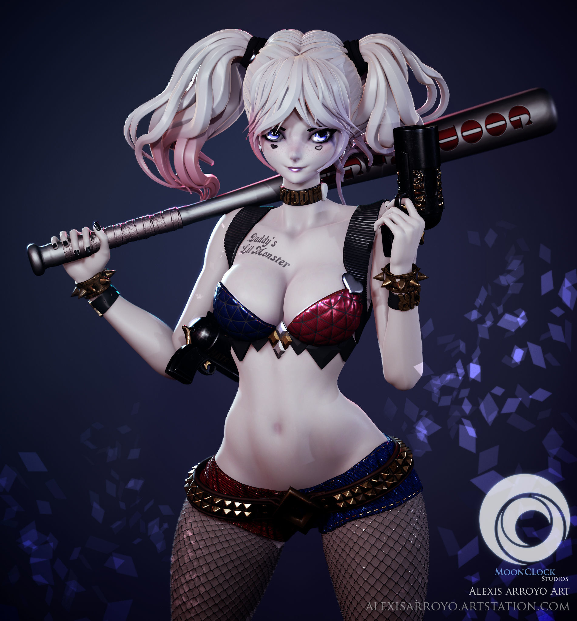 Harley Quinn Suicide Squad Diorama 3D print model_1