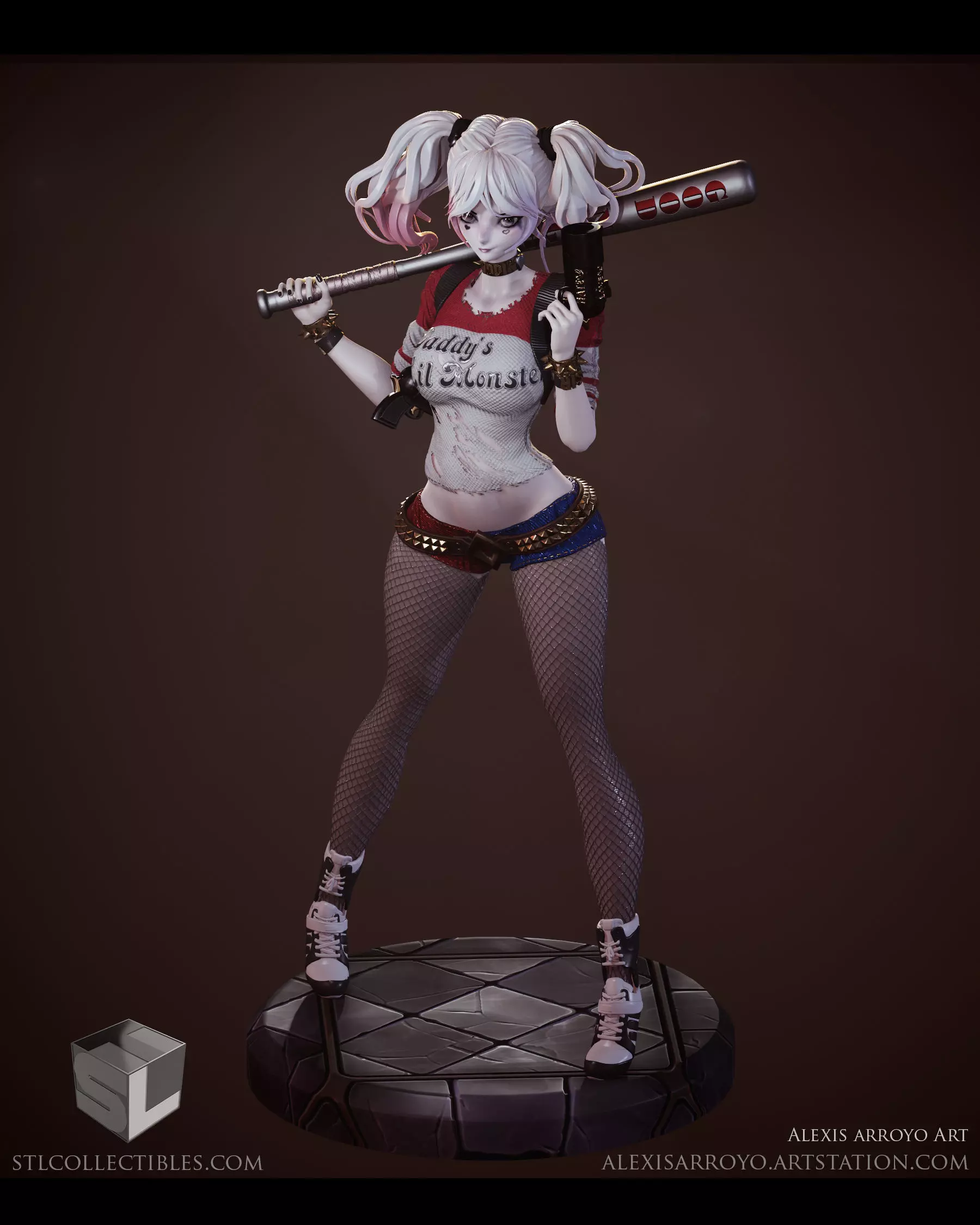 Harley Quinn Suicide Squad Diorama 3D print model_0