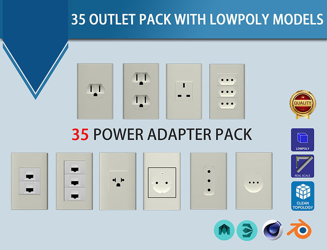 Outlet Pack House Decoration Low-poly 3D model