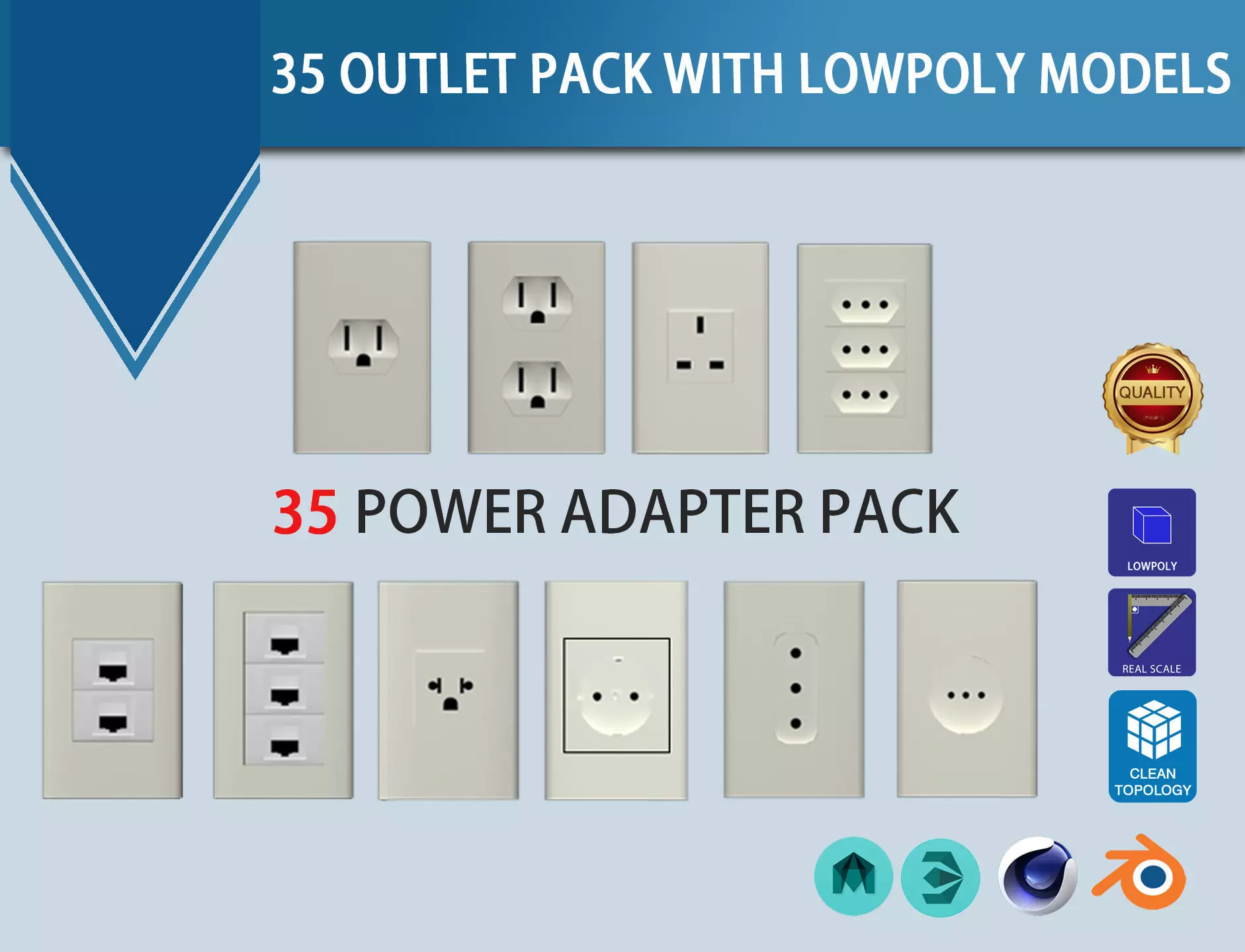 Outlet Pack House Decoration Low-poly 3D model_0