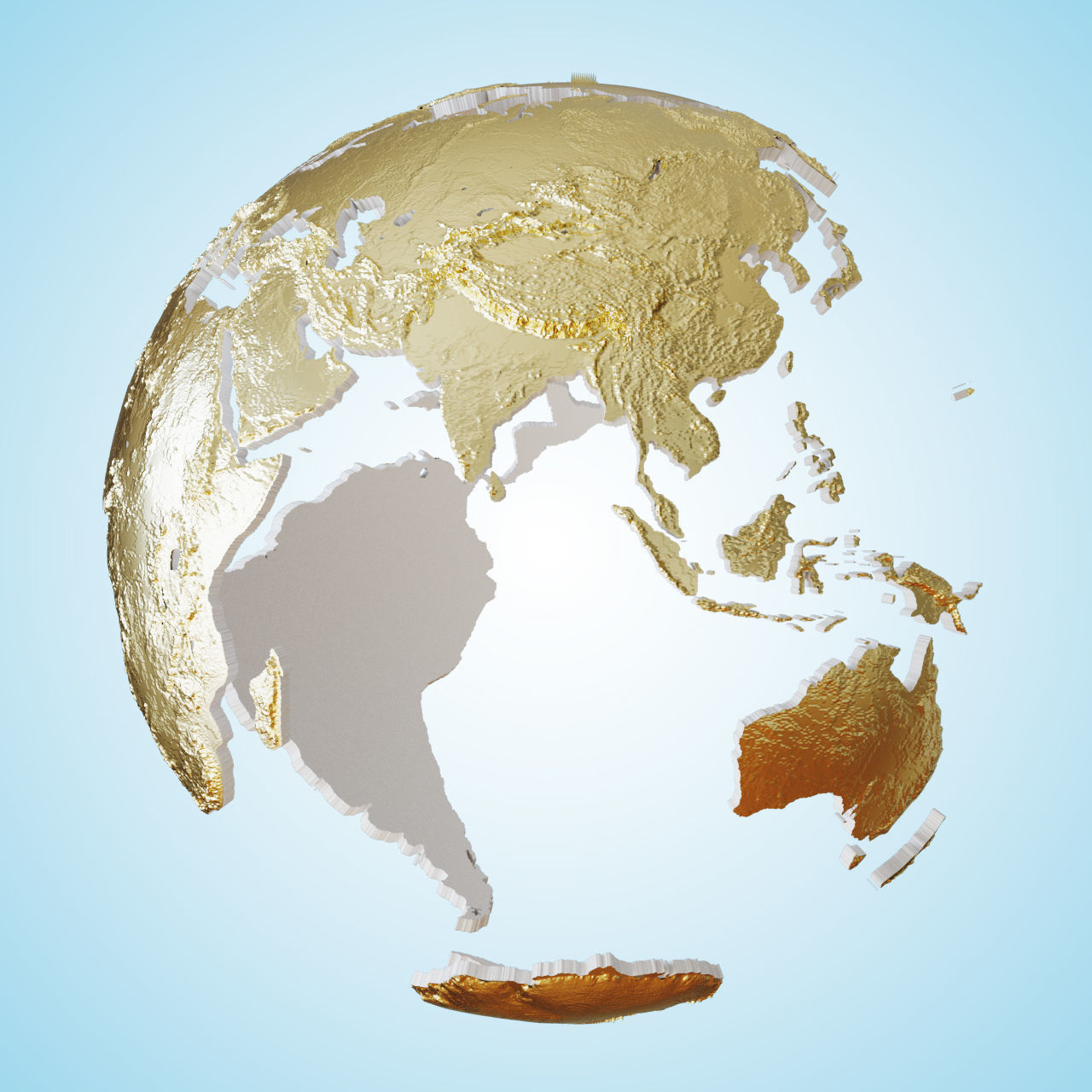 Earth continents globe 3D model_3