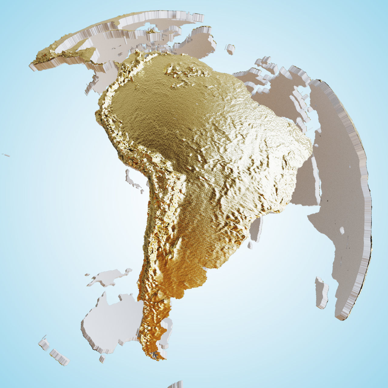 Earth continents globe 3D model_7