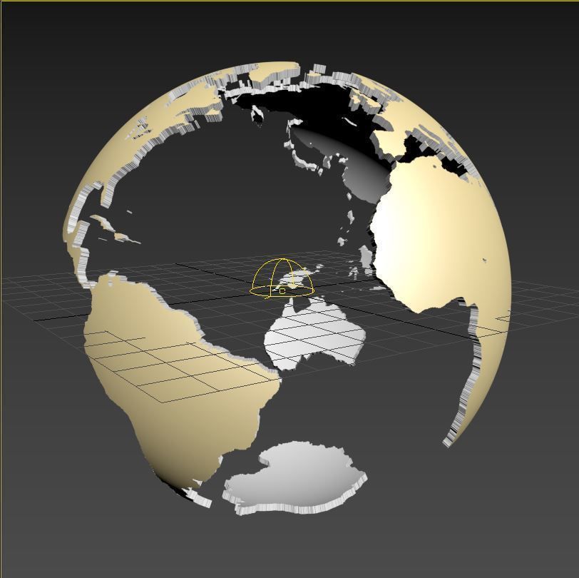 Earth continents globe 3D model_10