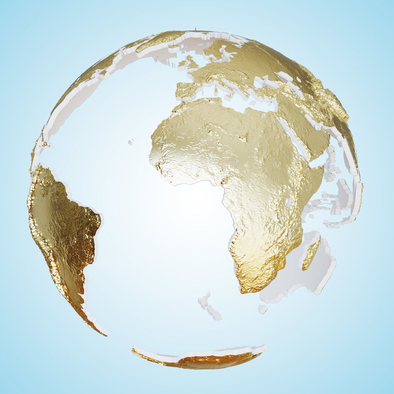 Earth continents globe 3D model_2