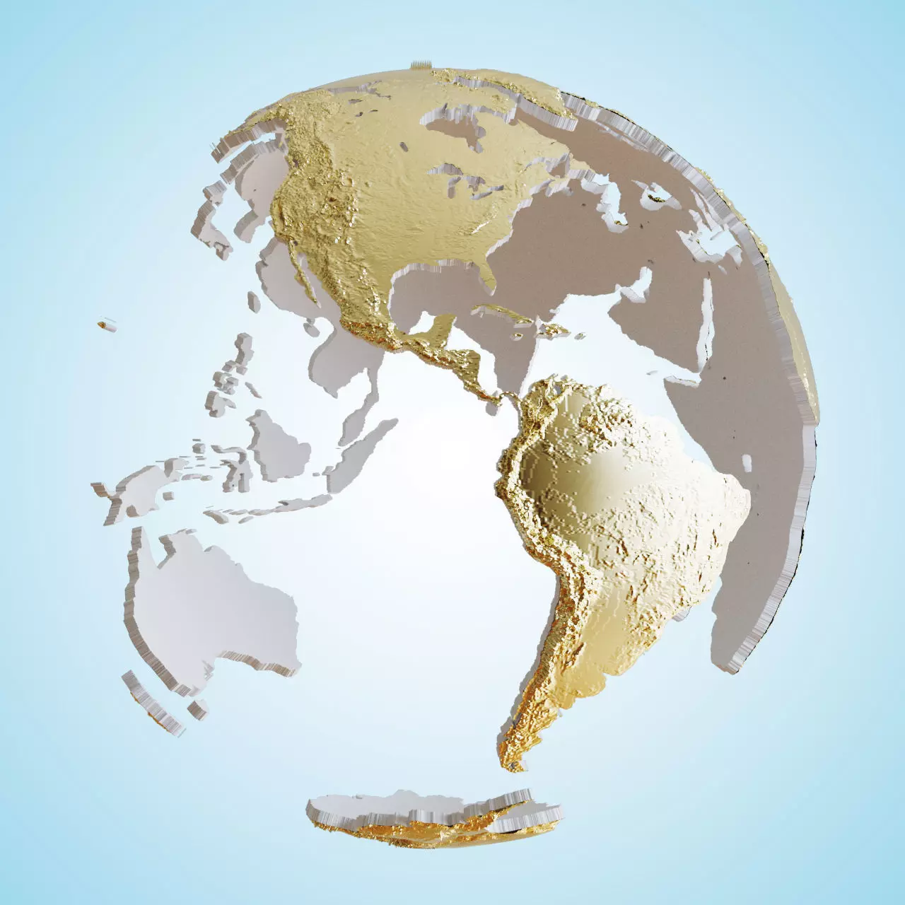 Earth continents globe 3D model_0
