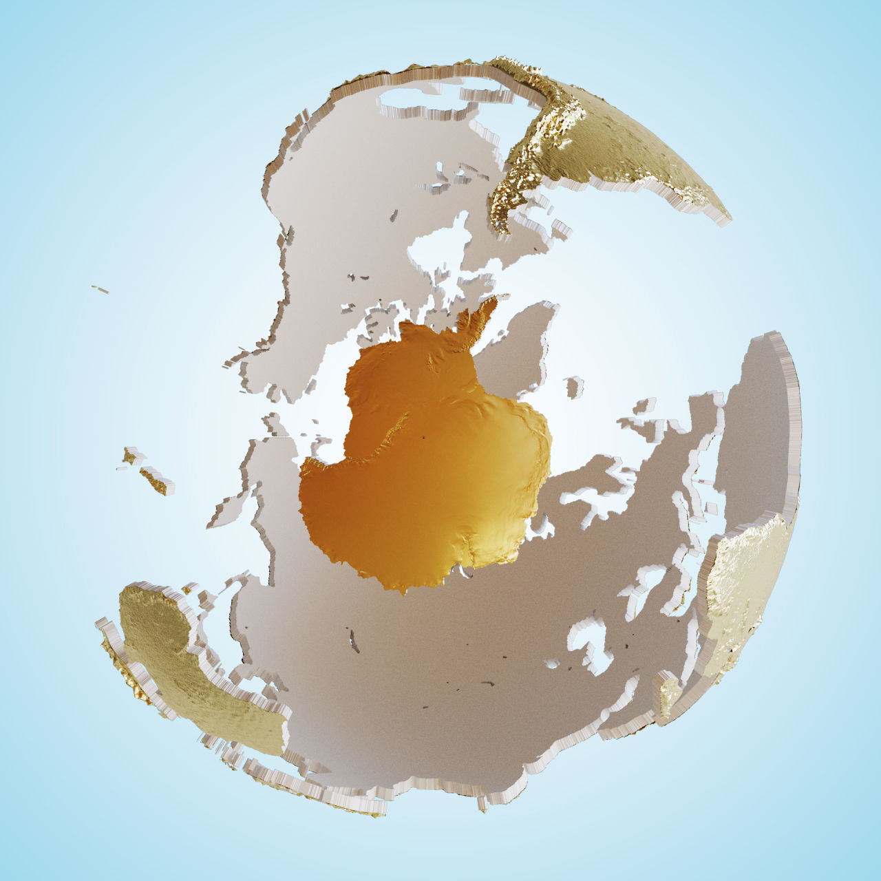 Earth continents globe 3D model_5