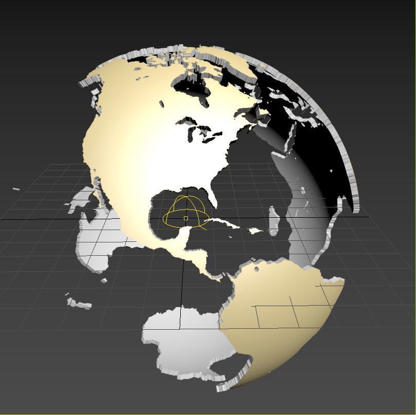 Earth continents globe 3D model_12
