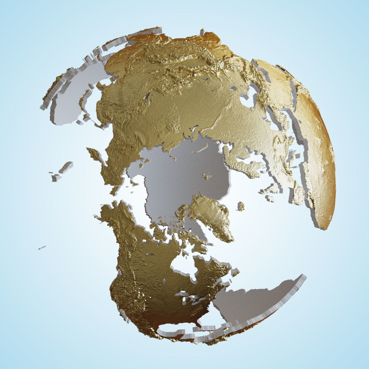 Earth continents globe 3D model_4