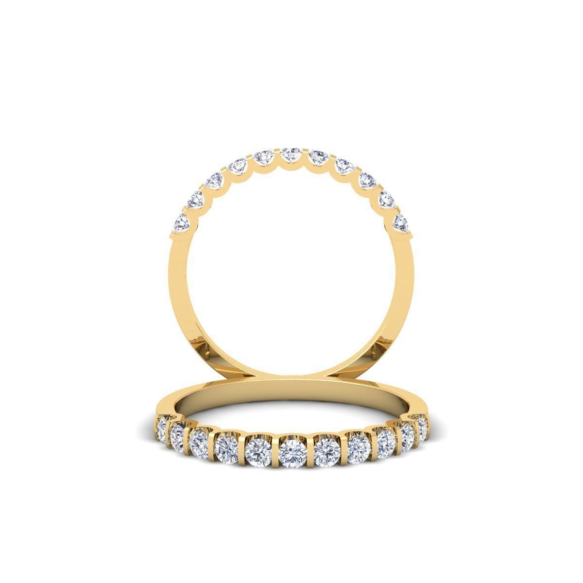 Half Eternity Ring 3d model 3D print model_6