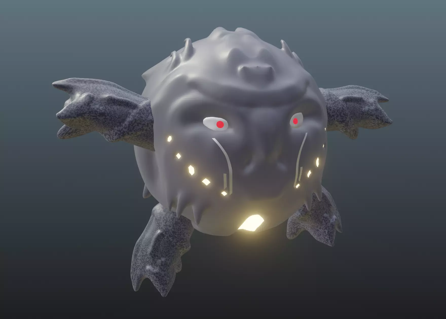 Rolltron creature with eyes 3D model