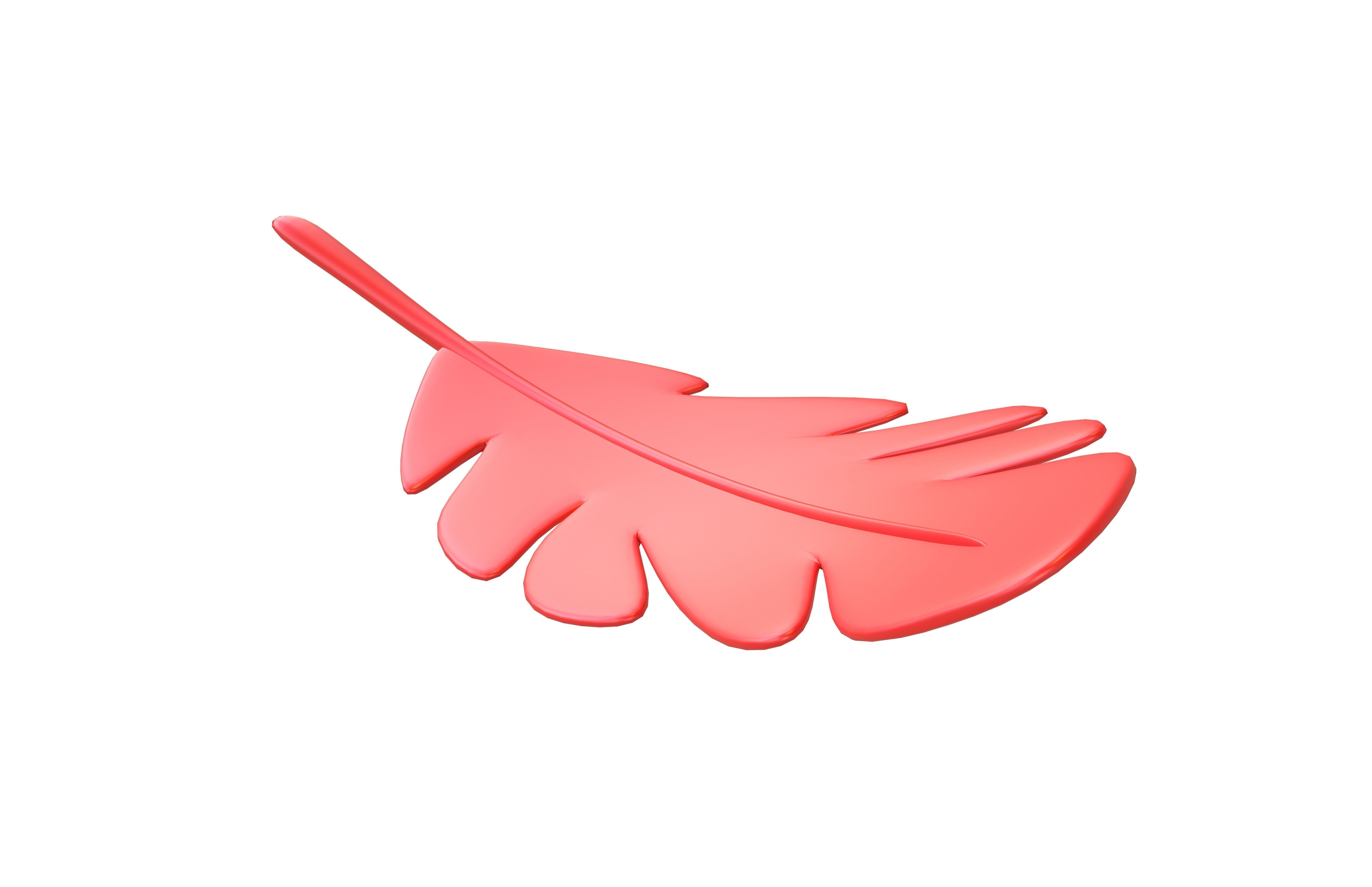 Leaves 014 Low-poly 3D model_2