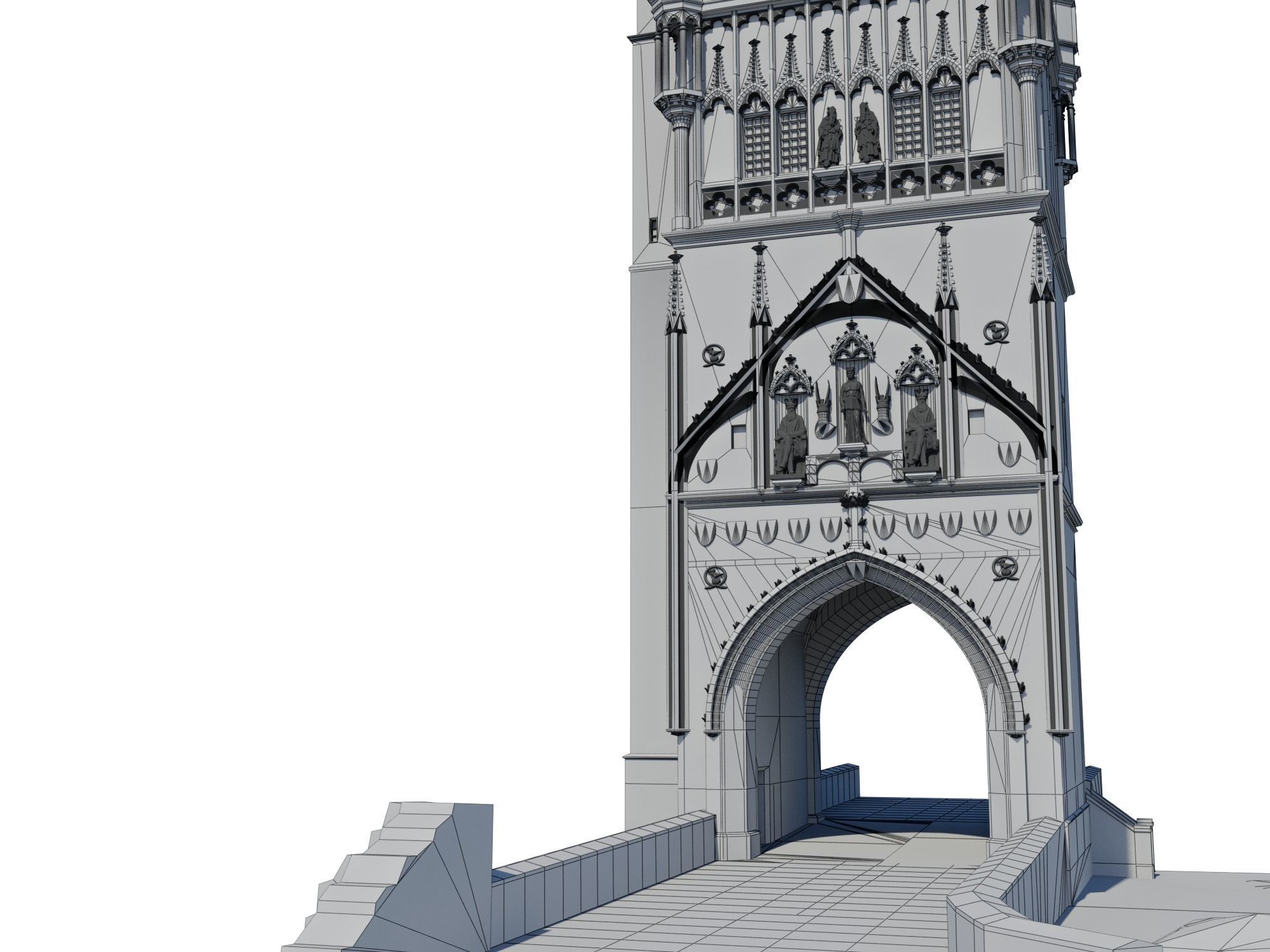 Charles bridge tower in Prague 3D print model_10