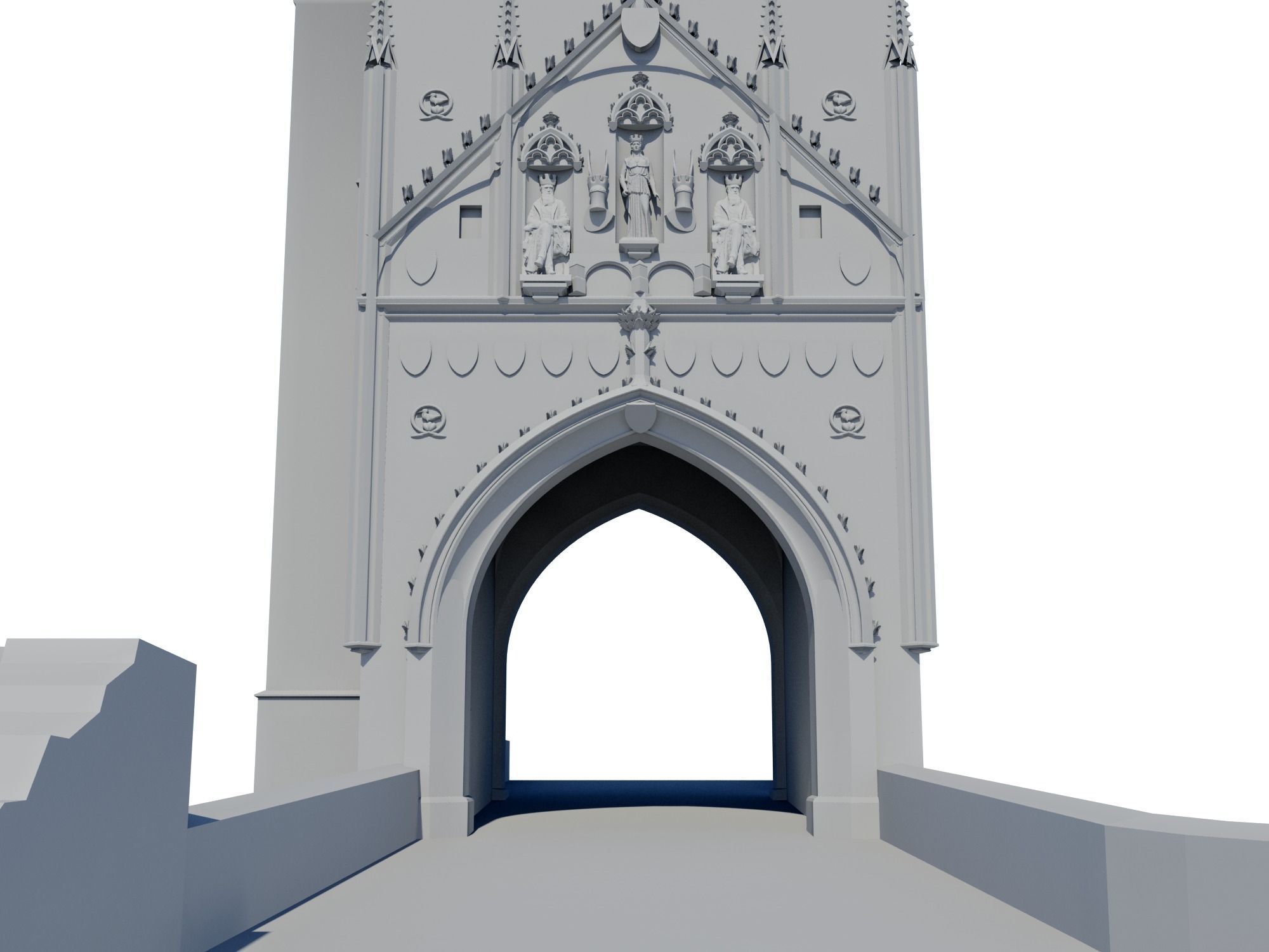 Charles bridge tower in Prague 3D print model_3