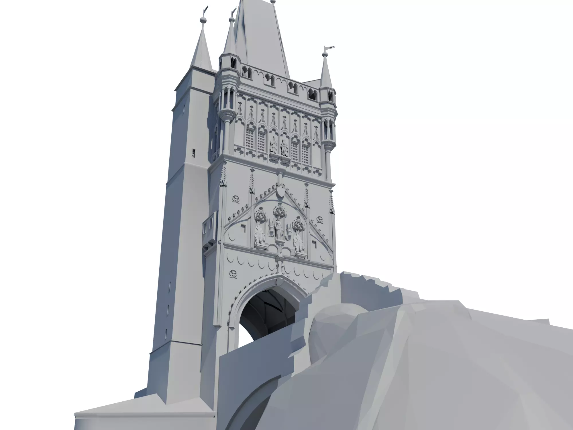 Charles bridge tower in Prague 3D print model_0