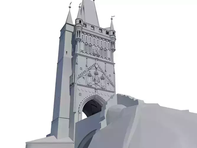 Charles bridge tower in Prague 3D print model